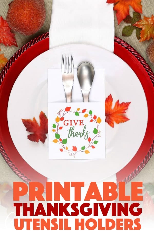Printable Thanksgiving Utensil Holders