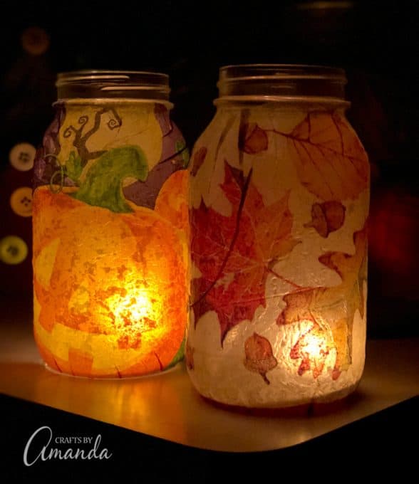 Fall Napkin Luminaries : Halloween And Fall Designs You Can Make!