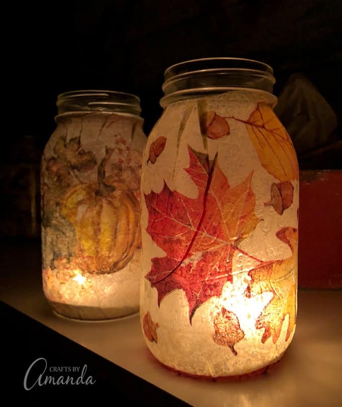 Fall Napkin Luminaries : Halloween and fall designs you can make!