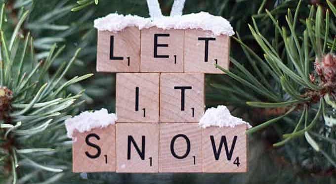 Let it Snow – Scrabble Tile Ornament