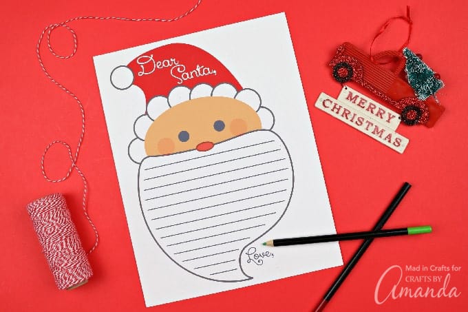 Adorable letter to santa printable