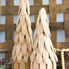 Rustic wood slice trees for Christmas