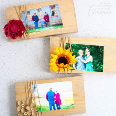 This scrap wood frames make the perfect gift giving DIY project! A homemade gift can save you money, and they're super easy to make!