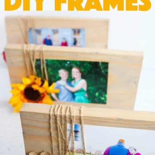 This scrap wood frames make the perfect gift giving DIY project! A homemade gift can save you money, and they're super easy to make! #giftideas #diygifts #homedecor #christmasgifts #christmascrafts #adultcrafts #scrapwood #pictureframes #photoideas #sunflower #rustic #woodcrafts #diy #easycrafts
