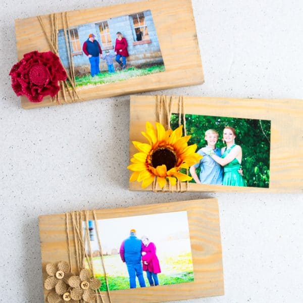 Scrap wood frames are a great way to display pictures around your home!