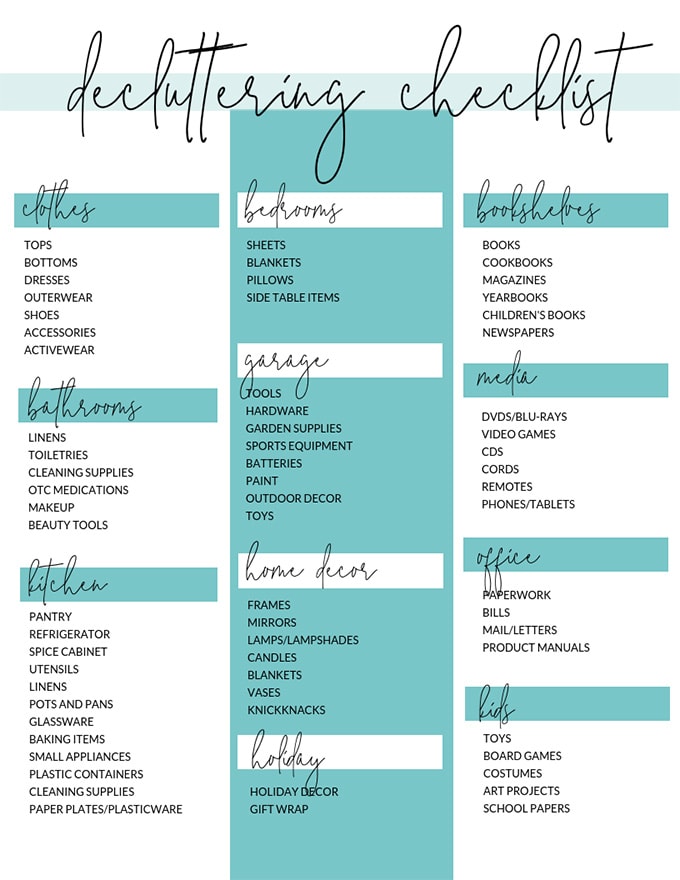 Home Organizing Checklists Get A Tidy And Clean Home With This Checklist Home Organizing Checklists Get A Tidy And Clean Home With This Checklist