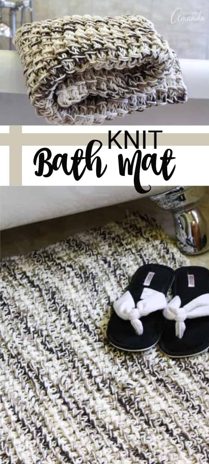 Knit Bath Mat try your hand at this easy bamboo stitch to make a DIY rug!