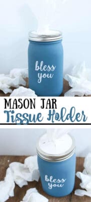 Mason Jar Tissue Holder: a great recycled mason jar craft for the home