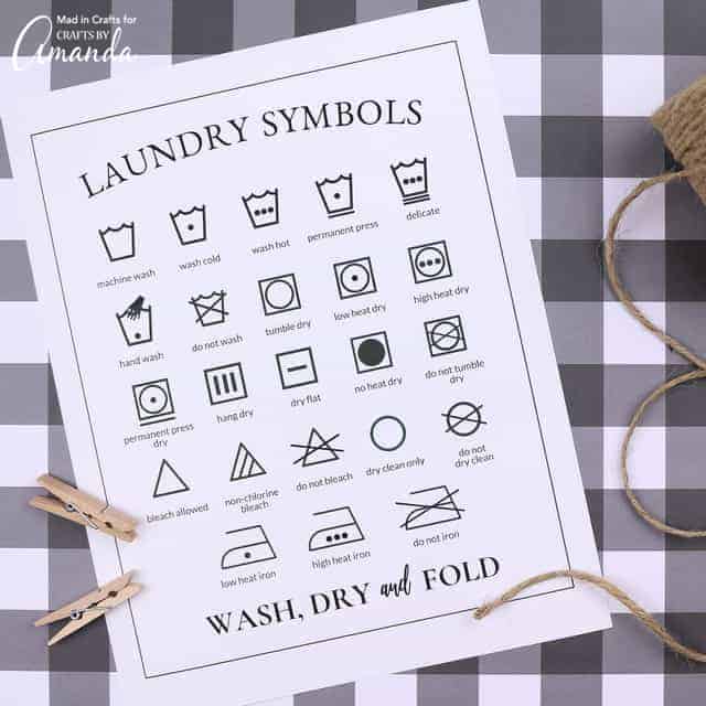 Laundry Icon Chart