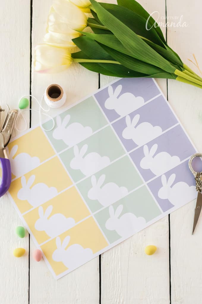 Sheet of Printable Easter Basket Tags