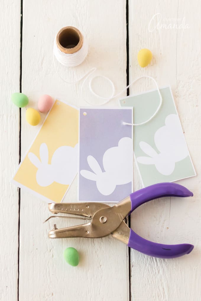 Hole punch and Printable Easter Basket Tags