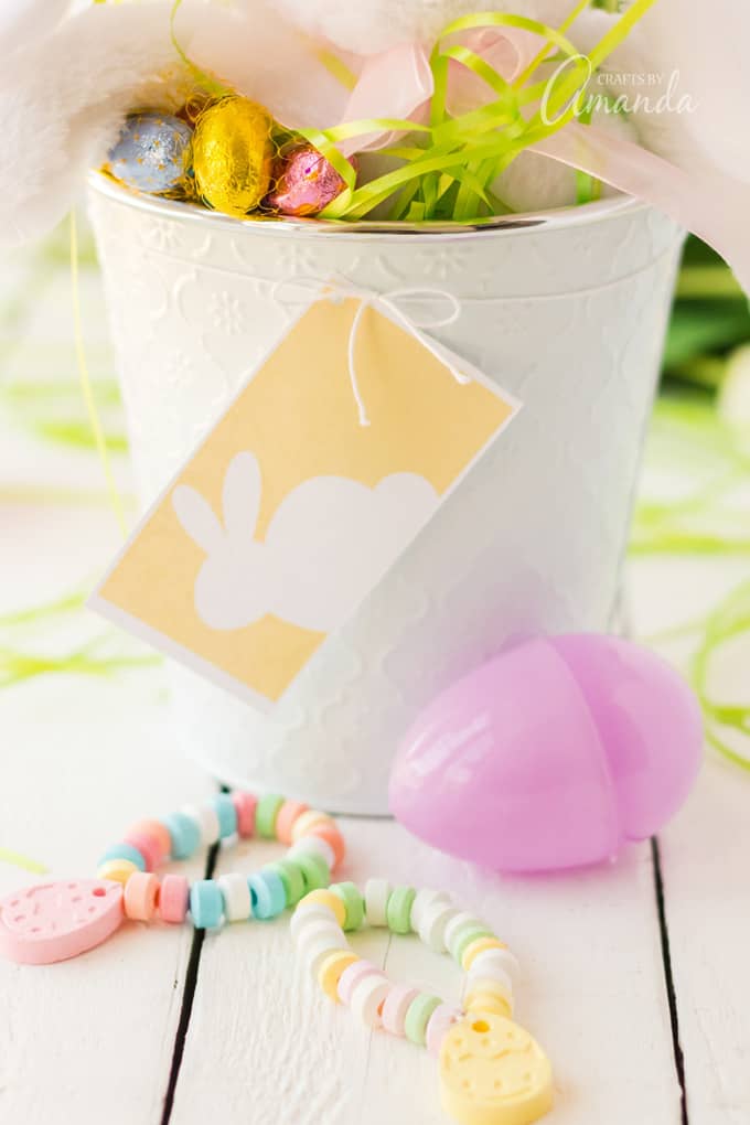 close up of Printable Easter Basket Tags