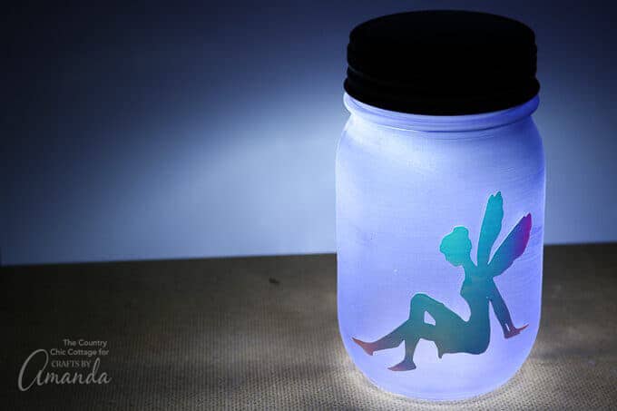 Fairy silhouette mason jar nightlight