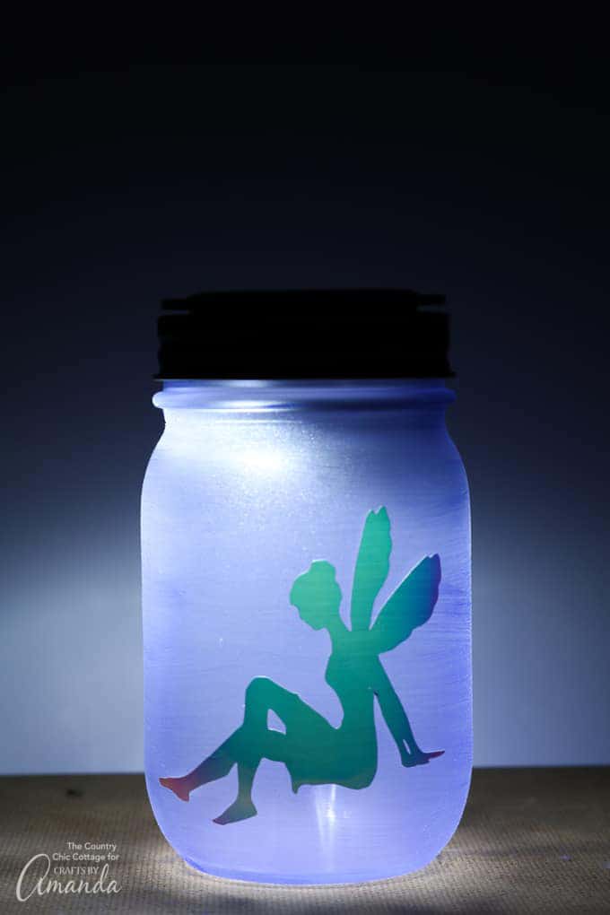 Fairy on mason jar nightlight