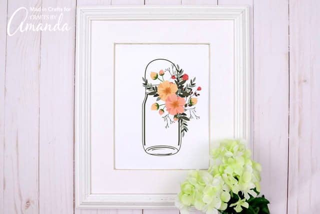 mason jar printable in frame