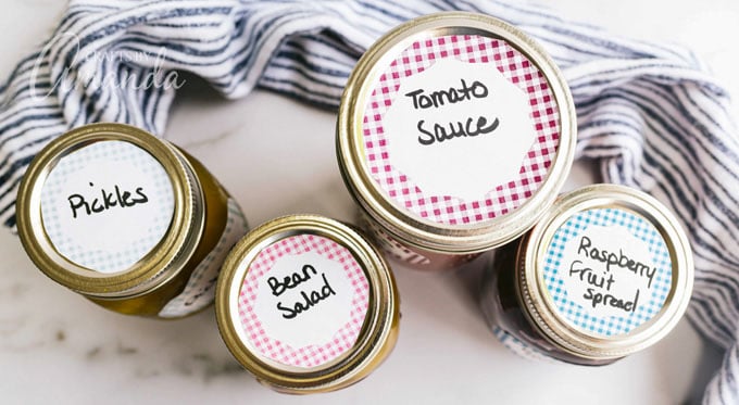 jars with labels on their lids