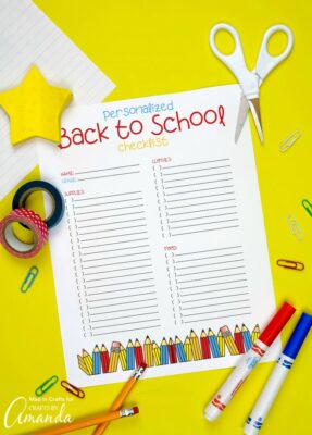 Free Printable Back to School Checklist - Crafts by Amanda