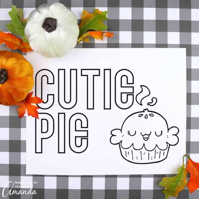 Cute Pie Thanksgiving Printable