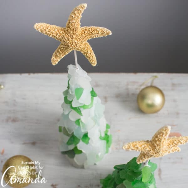 Sea Glass Christmas Tree Crafts by Amanda