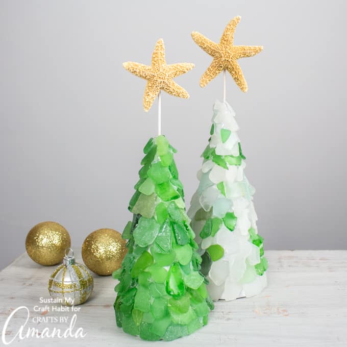 Sea Glass Christmas Tree Crafts By Amanda