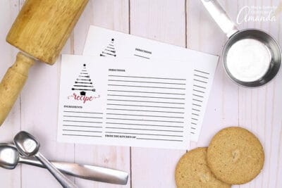 Printable Recipe Cards for Christmas - Crafts by Amanda