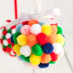 colorful pom pom ornaments