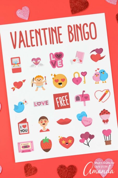 Printable Valentine Bingo - Crafts by Amanda