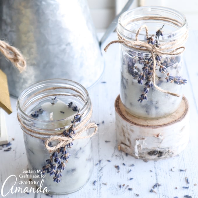 DIY Dried Lavender Candles - Crafts by Amanda