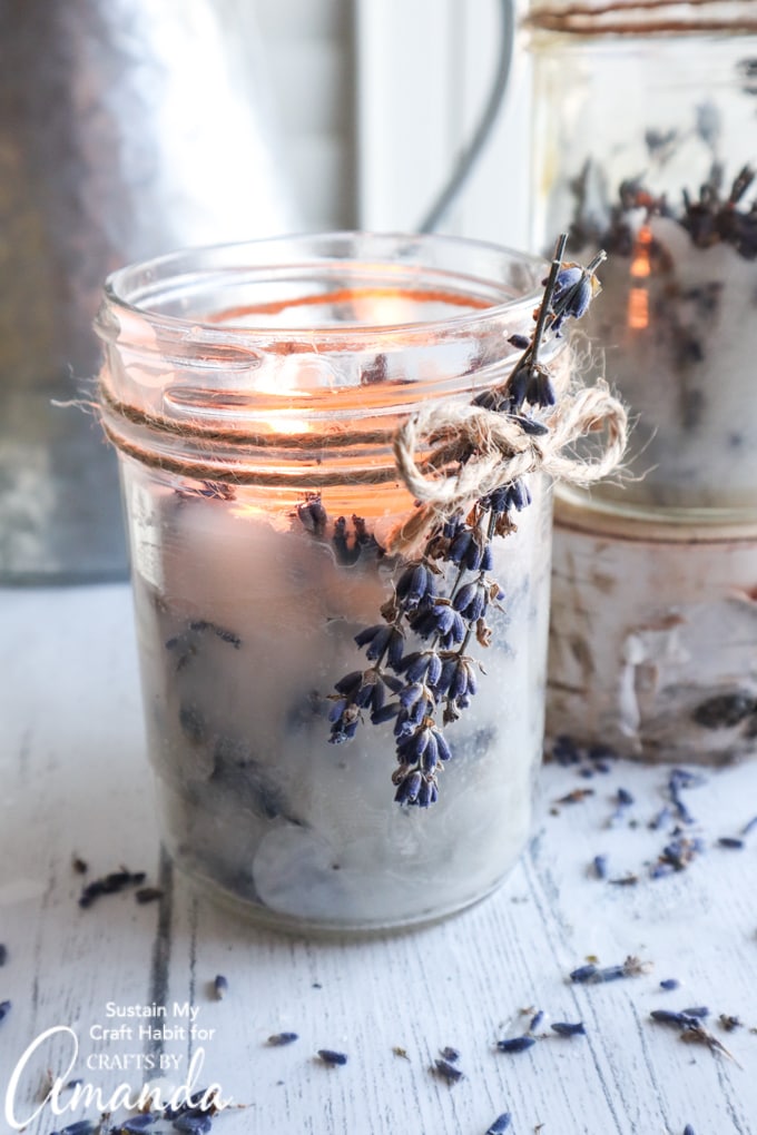 DIY Dried Lavender Candles Crafts by Amanda