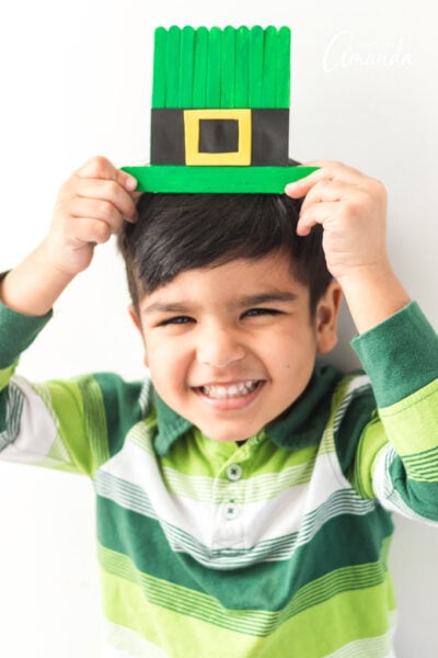 Craft Stick Leprechaun Hat - Crafts by Amanda - St. Patrick's Day Crafts