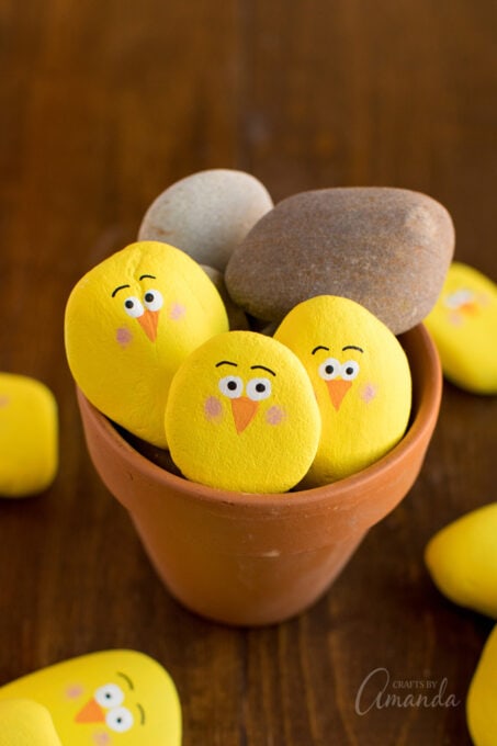 Painted Rock Chicks Tutorial - Crafts by Amanda - Easter Crafts