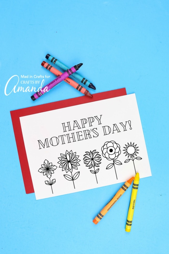 Colorable Mother's Day Card – Graphic-Poetry Stationery Shop