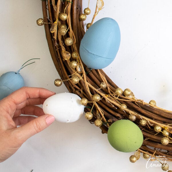 DIY Easter Egg Wreath Tutorial - Crafts by Amanda - Easter Crafts