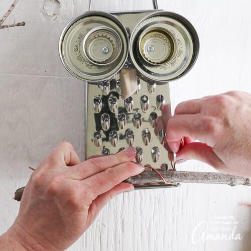 Cheese Grater Owl Crafts by Amanda