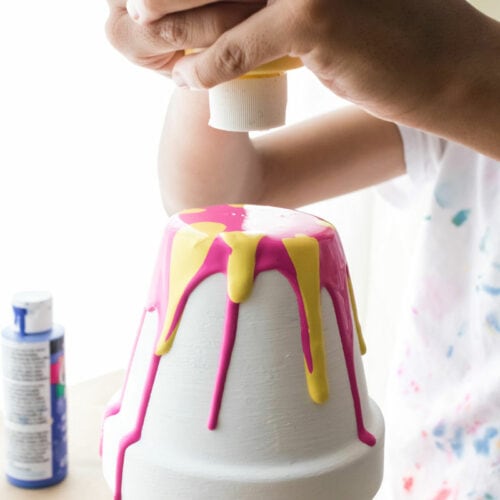 Drip Paint Pots Tutorial Crafts by Amanda Clay Pot Crafts