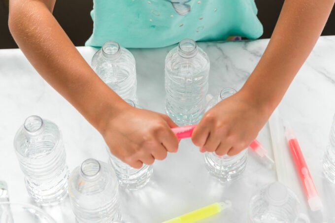 Glow in the Dark Water Bottle Bowling - Crafts by Amanda - Summer Crafts