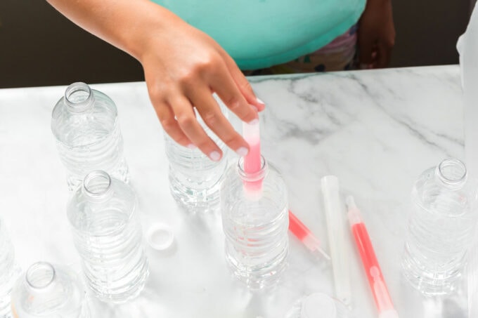 Glow in the Dark Water Bottle Bowling - Crafts by Amanda - Summer Crafts