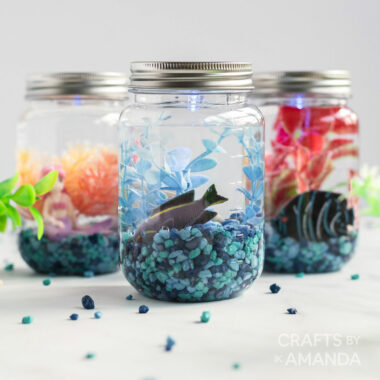 3 mason jar aquariums