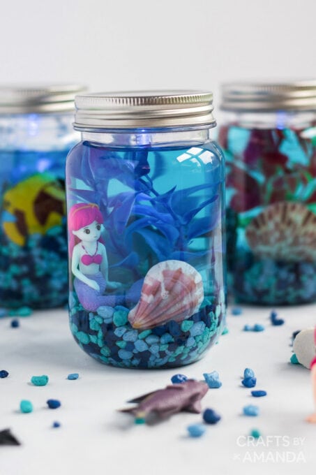 Mason Jar Aquarium Craft - Crafts by Amanda - Beach Crafts for Kids