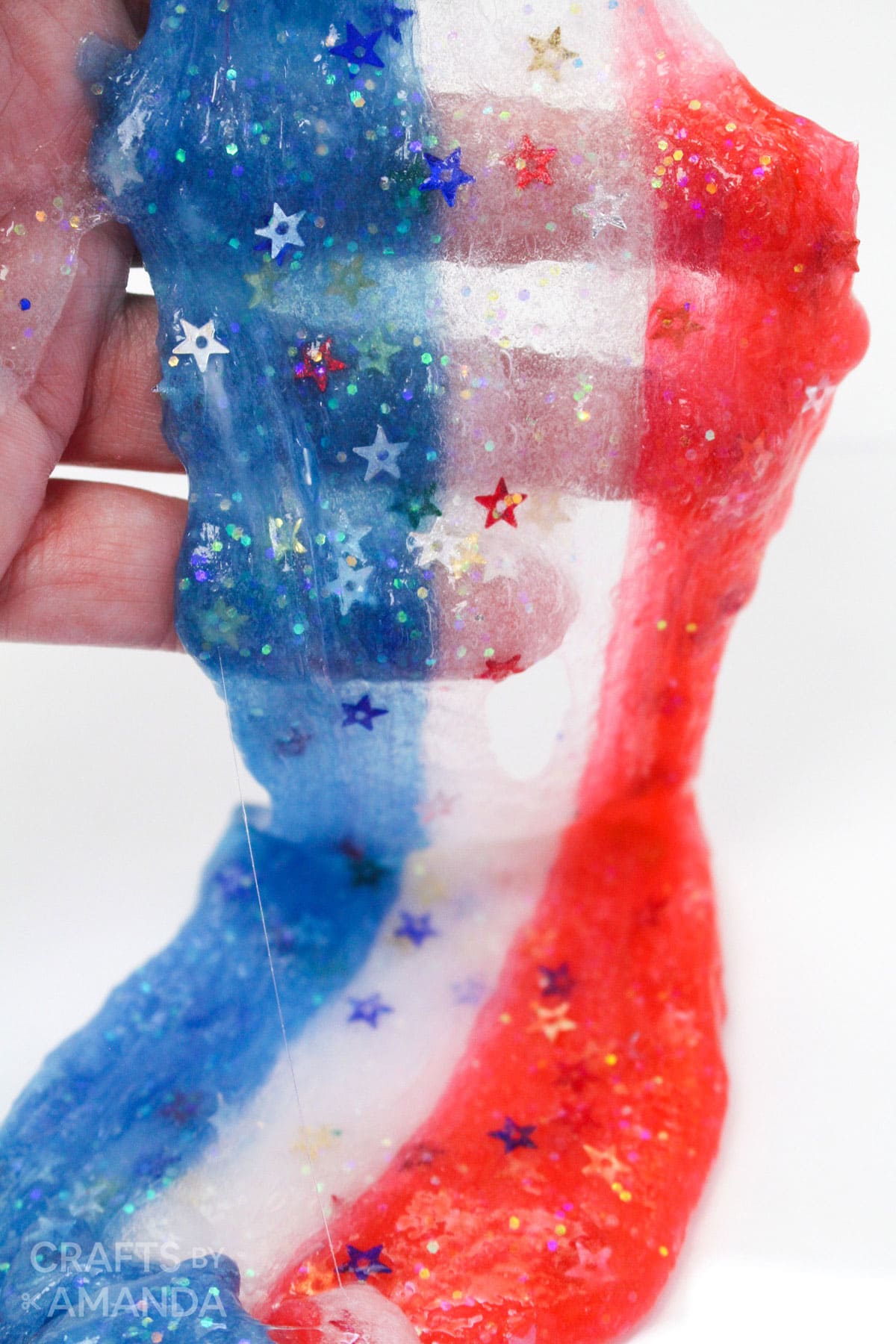 Red, White, and Blue Patriotic Slime Recipe for Kids