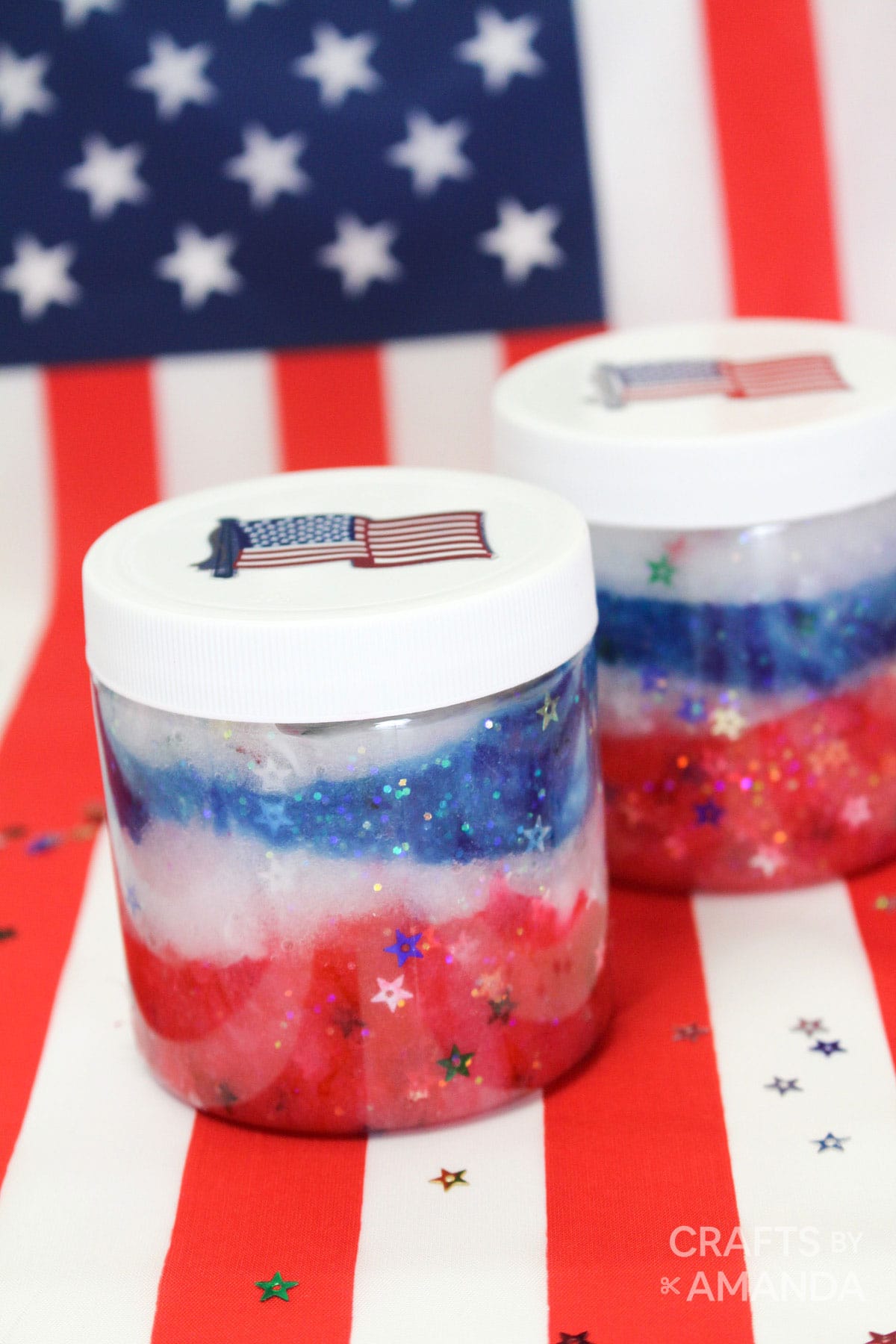 Red, White, and Blue Patriotic Slime Recipe for Kids