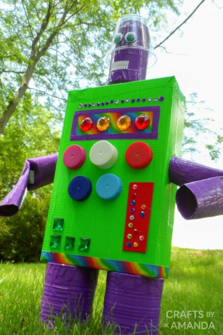 Duck Tape Recycled Robot - Crafts by Amanda - Recycled Crafts for Kids
