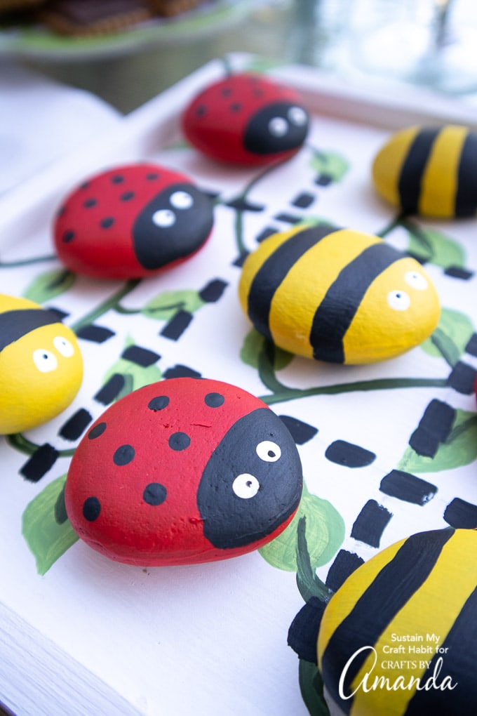 DIY Painted Tic Tac Toe Rocks- Backyard Summer Camp