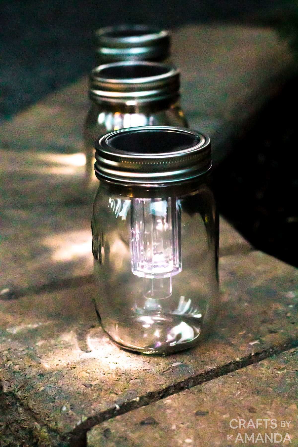 mason jar lanterns with solar string lights