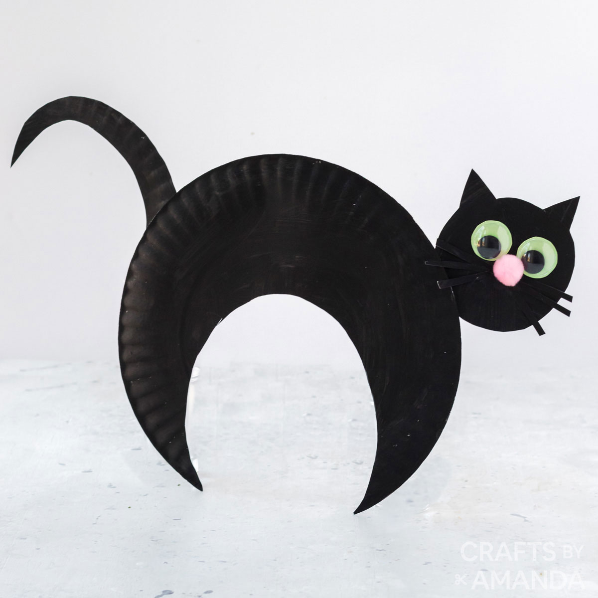Paper Plate Black Cat - Crafts by Amanda - Paper Plate Crafts for Kids