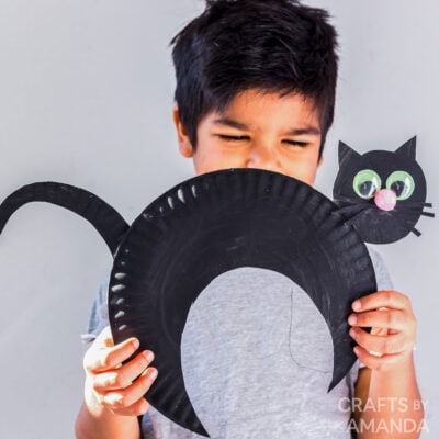 Paper Plate Black Cat - Crafts by Amanda - Paper Plate Crafts for Kids