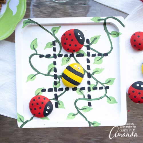 DIY Painted Tic Tac Toe Rocks- Backyard Summer Camp