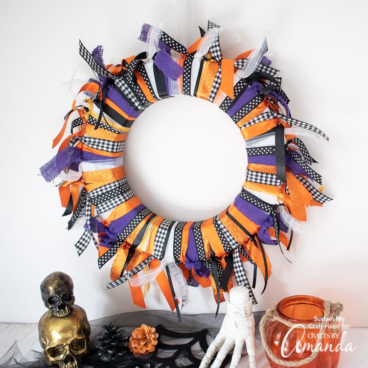Deco Mesh Pumpkin Wreath - Crafts by Amanda