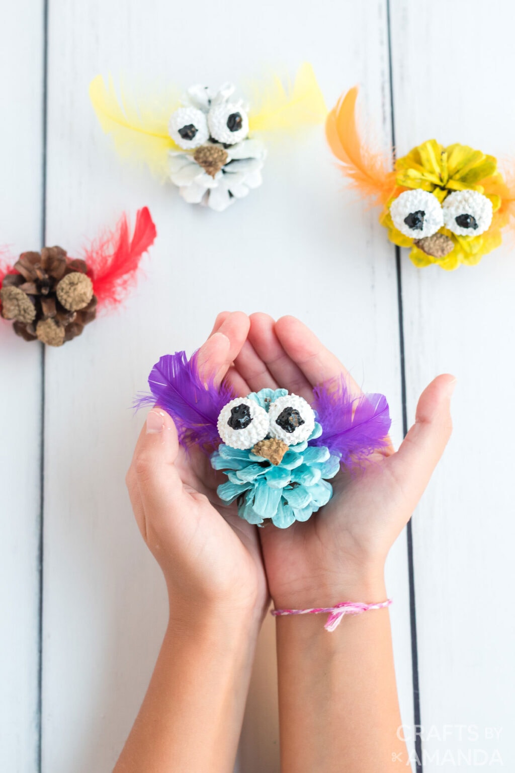 Pinecone Owls - Crafts by Amanda - Nature Crafts for Kids
