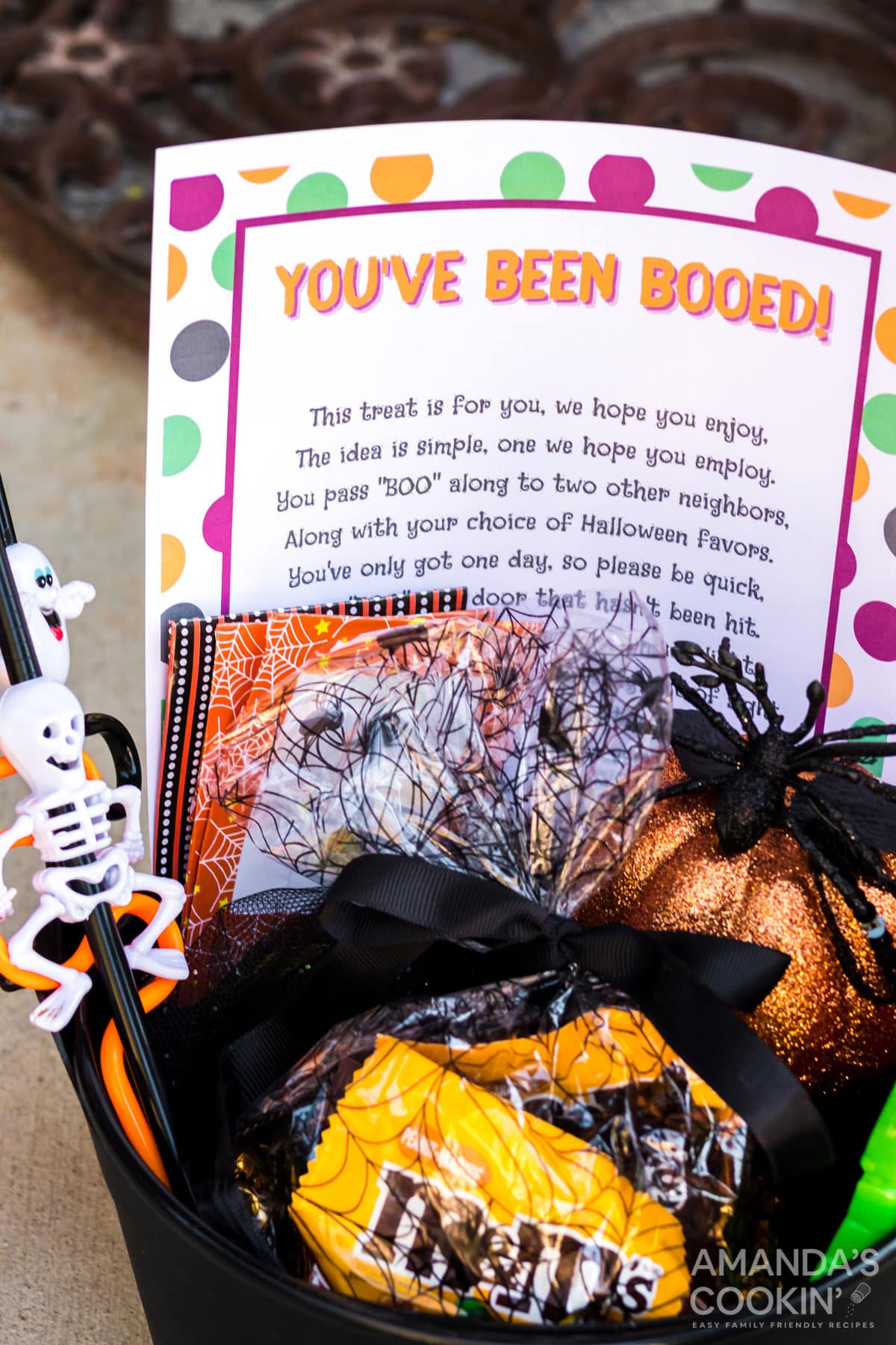 bucket of candy with you've been boo'd printout